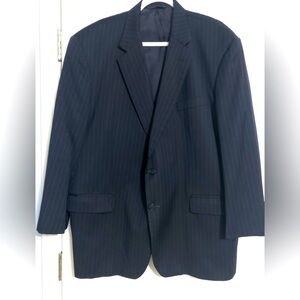 Brooks brothers 1818‎ madison 100% wool blue pin stripe blazer suit jacket  48R